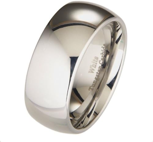 10mm White Tungsten Carbide Polished Classic Wedding Ring Band