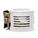 Medium White ZenHaus Hideaway Dog House Nightstand End Table