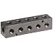 Polyconn PCM10-125R-05B 90 Degree Black Anodizing Aluminum Manifold, 1/4" NPT Female x 1/8" NPT Female, 5 Stations