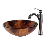 Kraus C-GV-421-12mm-1005ORB Amber Glass Rubbed Bronze