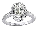 1.70 cts Genuine White Topaz and Diamond Ring - 14kt White or Yellow Gold