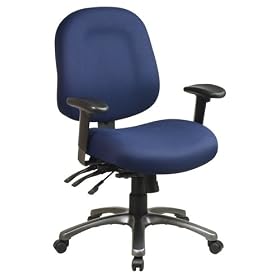 Office Star PRO-LINE II 8512 Multi-Function Mid Back Chair with Seat Slider and Titanium Finish by Office Star