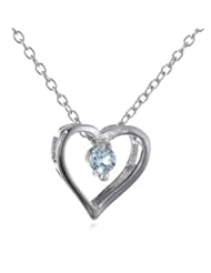 Sterling Silver Heart Pendant Necklace, 18"