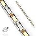 316L Stainless Steel IP Coffee with CZ Stones Inlayed Bracelet - Length 8.46" (215mm) - Width 9mm