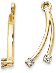 14k Yellow Gold G-H SI2 Quality Diamond Earrings jacket. Carat Wt- 0.14ct