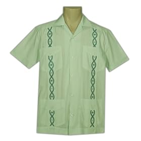 Men's Guayabera Shirt - Cool Mexican, Cuban Wedding and Cigar Clothing, Green