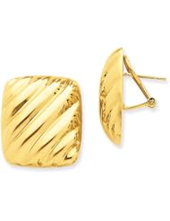 14k Yellow Gold Polished Fancy Omega Back Post Earrings