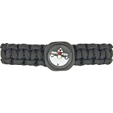 Para Cord Brands SBCBX Survival Bracelet Black Size XL with Hand Tied Military Para-Cord Construction with a Brunton Compass