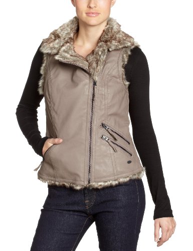 TOM TAILOR Denim Damen Weste 35198910071/biker vest, Gr. 36 (S), Braun (1000) Preisvergleich