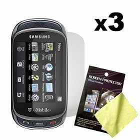 Three LCD Screen Guards / Protectors for Samsung Gravity T / Touch SGH-T669