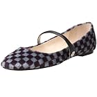 ALL BLACK Checkers Mary Jane Flat