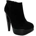R81 New Womens Black Platform Ankle Boots Sizes 3-8 Uk
