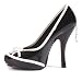 Two Tone Pump Shoes 4.5 Inch Peep Toe Pump With Bow Women's Sexy High Heel Penthouse Shoes Black Pink Red White