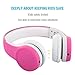 Wired Foldable Volume Limited Kids Headphones with Microphone and Music Sharing for Boys Girls Children (Rose)
