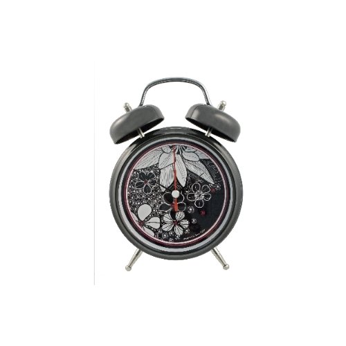Japanese Garden Alarm Clock Wht Posies