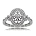 White Gold Art Nouveau Vintage Ring w Diamonds