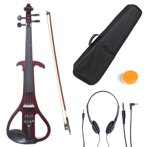 Cecilio 4/4CEVN-4NA Solid Wood Mahogany Metallic Electric/Silent Violin with Ebony Fittings in Style 4 (Full Size) On Sale