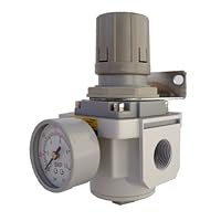 PneumaticPlus SAR4000M-N04BG Air Pressure Regulator 1/2' NPT with Gauge & Bracket