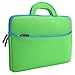 Evecase HP Stream 13 Sleeve Case, Portable Slim Neoprene Travel Carrying Sleeve Case Bag w/ Dual Handle and Accessory Pocket for HP Stream 13.3-14inch Laptop – Green