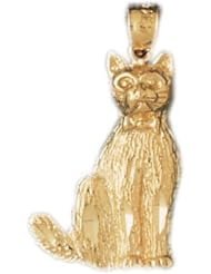 Dazzlers Solid 14k Gold Cat Charm Pendant Available in three colors from jewelsberry (weights: 2.1 grams only)