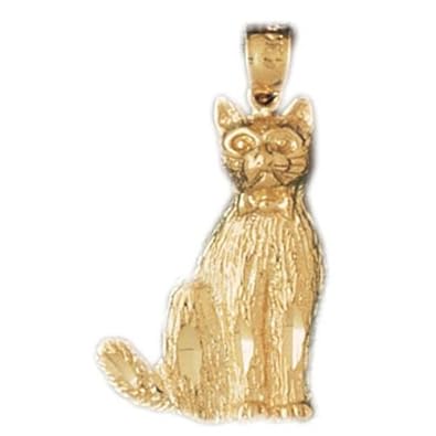 Cheap Girls Jewelry Dazzlers Solid 14k Gold Cat Charm Pendant Available in three colors from jewelsberry (weights: 2.1 grams only) For Sale