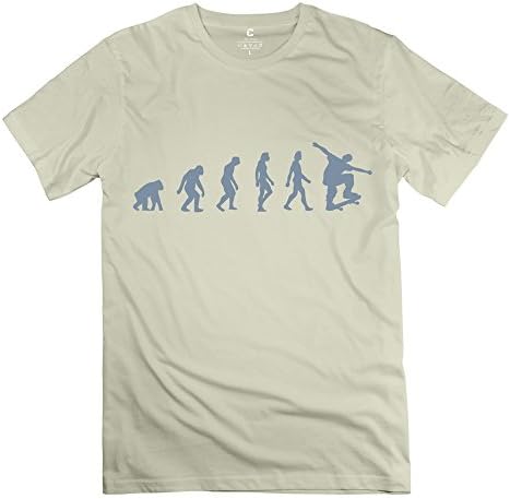 ZYA6W Men Skateboard Evolution O Neck T-Shirt Natural XS,Artist Clothing