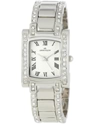 Anne Klein Womens 10-7127SVSV Stainless Steel Swarovski Crystal-Accented Watch