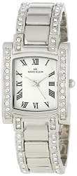 AK Anne Klein Women's 10-7127SVSV Swarovski Crystal Accented Silver-Tone Watch