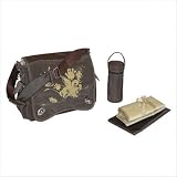 Kalencom Eco-Friendly Messenger Bag, Screened Chocolate Fleur De Lis