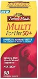 Nature Made Multi For Her 50+ Multiple Vitamin and Mineral Supplement Tablets, 90-Count Bottles (Pack of 3)