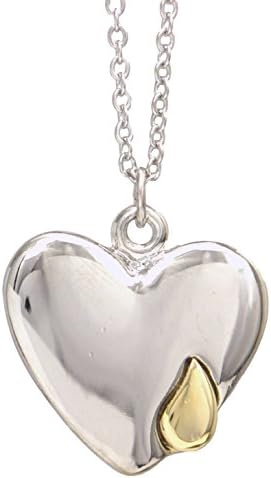 Cry No More Pewter Memorial Pendant Necklace (Heart Teardrop)