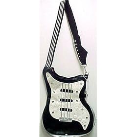 Click here to buy Black White Glitter Leather Guitar Purse Sling Bag by Coolstuff4U.