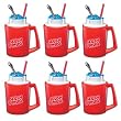 Slush Mugs Frozen Beverage Red Slushie Cups (Set of 6) - Amazing Slushees!