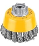 DEWALT DW4916 4" Knotted Cup Brush/Carbon Steel 5/8"-11 Arbor .020"