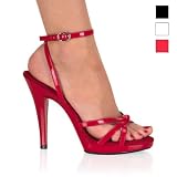 Zoom Produkt-Bild: FLAIR-436, Stiletto Fesselriemchen-Sandalette schwarz Lack