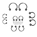 Pair of Steel Circular Barbell Horseshoes Earrings 18,16,14 Gauge