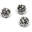 3 Bali Ball Beads Sterling Silver Flowers Stringing