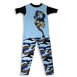 B.T. Kids - Boys 2-Piece Short Sleeved Cotton Pajama Set, Blue