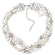 Rhodium Plated White Metal Necklaces with Clear Swi. Crystal, 15 Inches Rhodium Plated White Metal Necklaces with Clear Swi. Crystal, 15 Inches
