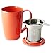 FORLIFE Curve Tall Tea Mug with Infuser and Lid 15 ounces, Carrot