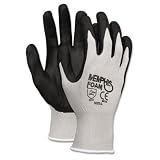 Economy Foam Nitrile Gloves, Large, Gray/White