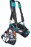 Professional Carpenter's Complete Package Plus+ (Tool Belt, Suspenders, Bucket Tote and Gloves) Large 35-39 Inch Waist