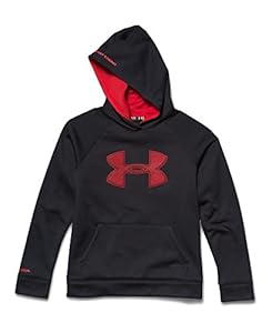 Under Armour Boys Fleece Storm Big Logo Hoodie, Black (001), Large