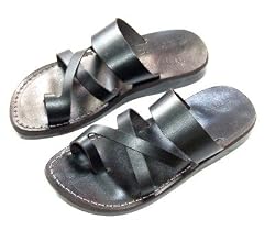 Shepherd's Field Black Biblical Sandals - Footwear for the lady from the Holy Land - Genuine Leather - Camel Trademark