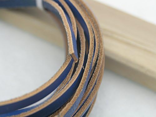 10 Yards 5.0x2.0mm Royal Blue Soft Flat Real Cowhide Leather Cord/straps