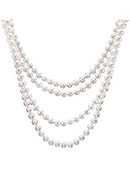 {FREE w/Coupon & $700 Order} HinsonGayle Handpicked White Freshwater Cultured Pearl Endless Rope Necklace (82")