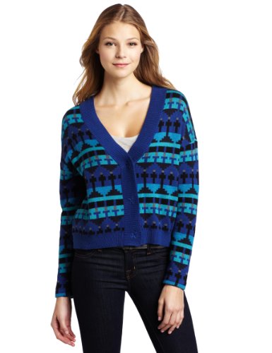 Plenty by Tracy Reese Women's Petite High Low Cardigan Sweater, Midnight Combo, Medium