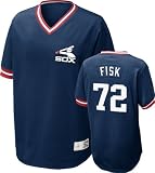 Chicago White Sox Carlton Fisk #72 Nike Navy Cooperstown V-Neck Player Jersey