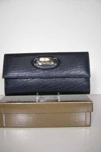 Gucci Wallets Dark Blue (Look Black) Leather Women 231841