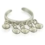 Sterling Silver Five Hearts Charm Bell Toe Ring